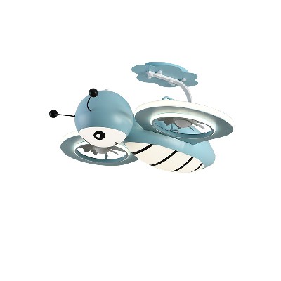 創(chuàng)意卡通兒童房風(fēng)扇燈 全光譜飛機(jī)吊扇燈隱形靜音電扇臥室風(fēng)扇燈