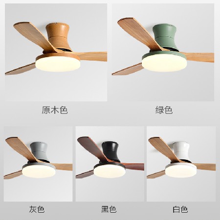 定制加工 木葉風(fēng)扇燈餐廳燈56寸電扇燈智能變頻家用吸頂燈吊扇燈
