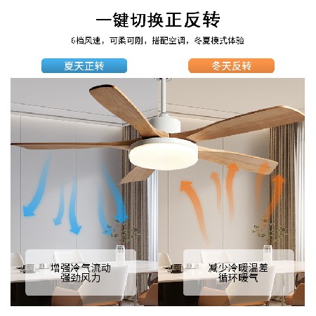 北歐大風力吊扇燈客廳餐廳電扇燈支持米家智能家用靜音吸頂風扇燈