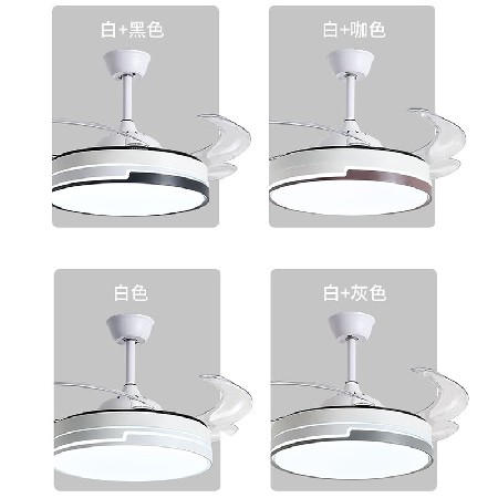 隱形簡(jiǎn)約風(fēng)扇燈 北歐客廳餐廳家用電扇燈跨境智能遙控吸頂?shù)跎葻? title=