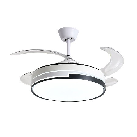 隱形簡(jiǎn)約風(fēng)扇燈 北歐客廳餐廳家用電扇燈跨境智能遙控吸頂?shù)跎葻? title=