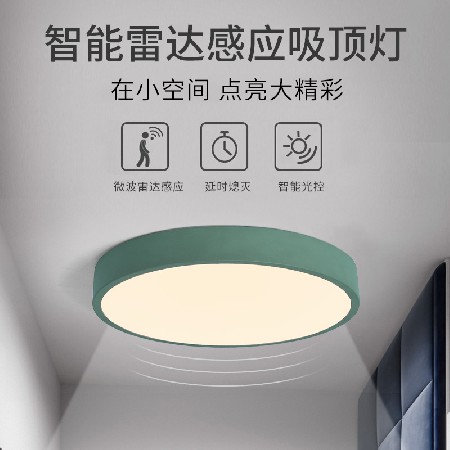 led圓形過道吸頂燈客廳燈 雷達(dá)智能感應(yīng)吸頂燈具 樓梯陽臺(tái)玄關(guān)燈