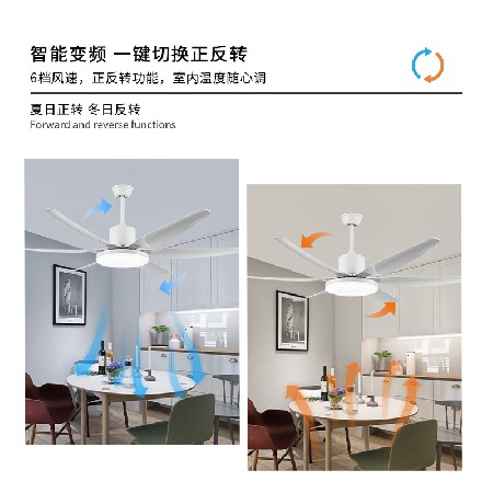 現(xiàn)代簡約大風(fēng)扇燈一體客廳燈大風(fēng)力變頻智能電扇燈餐廳臥室吊扇燈