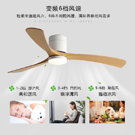 北歐大風(fēng)力客廳風(fēng)扇燈餐廳書房吊扇燈智能變頻遙控帶燈風(fēng)扇吊燈