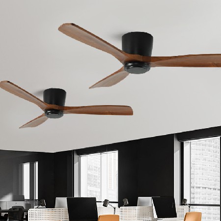 定制加工實木風扇燈北歐餐廳客廳智能電扇燈無燈款吸頂帶吊扇的燈