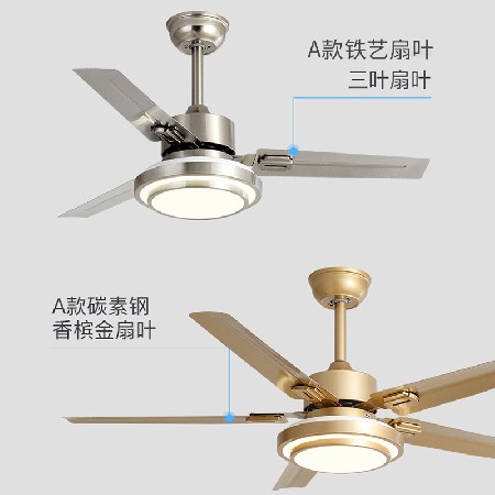 不銹鋼大風(fēng)力吊扇燈現(xiàn)貨靜音變頻客廳商用風(fēng)扇燈家用智能風(fēng)扇吊燈