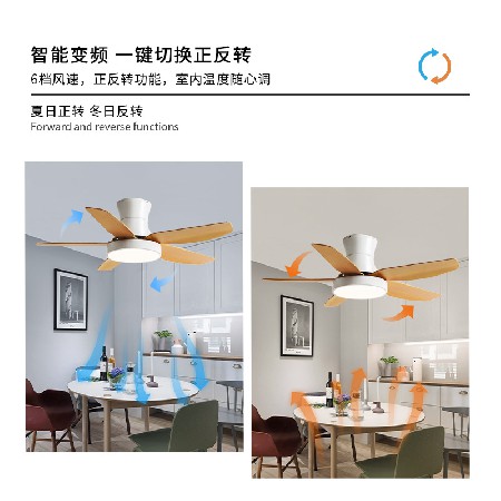 北歐吸頂電風(fēng)扇燈客廳燈支持智能變頻家用靜音吊扇一體燈中山工廠