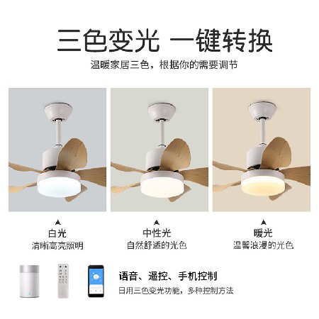 批發(fā)客廳led電扇燈 簡(jiǎn)約家用客廳餐廳臥室智能小風(fēng)扇燈變頻吊扇燈