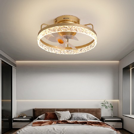 餐廳吸頂風(fēng)扇燈電燈風(fēng)扇一體 簡約現(xiàn)代變頻電扇燈 臥室搖頭風(fēng)扇燈