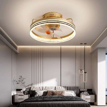 餐廳吸頂風(fēng)扇燈電燈風(fēng)扇一體 簡約現(xiàn)代變頻電扇燈 臥室搖頭風(fēng)扇燈
