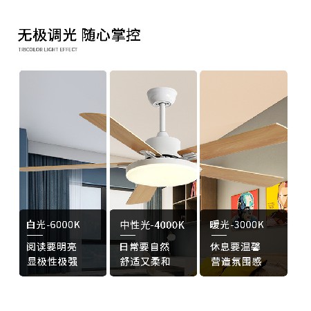 北歐風(fēng)扇燈餐廳客廳吊扇燈變頻智能大風(fēng)臥室家用靜音帶電風(fēng)扇吊燈