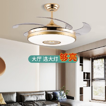 變頻大風(fēng)力客廳led風(fēng)扇燈 家用客廳隱形電扇燈 藍(lán)牙音樂智能吊扇
