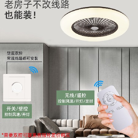 工廠定制LED風(fēng)扇燈 跨境臥室餐廳吸頂燈智能遙控風(fēng)扇燈簡約客廳燈