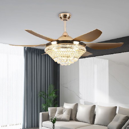 北歐現(xiàn)代吸頂風(fēng)扇燈大風(fēng)力六葉家用餐廳靜音電扇燈客廳燈吊扇燈具