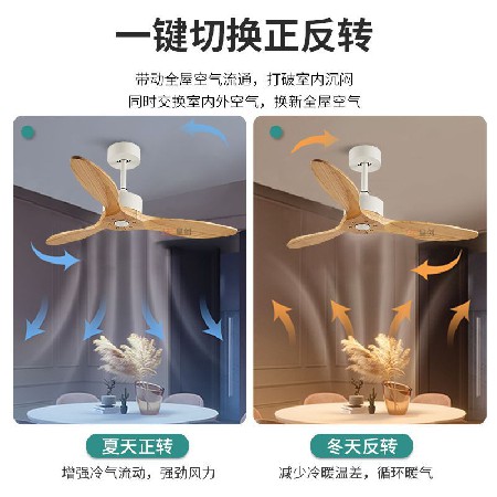 北歐大風(fēng)力無燈吊扇 家用餐廳客廳工業(yè)商用吊扇變頻吸頂電風(fēng)扇燈
