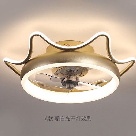 現(xiàn)代簡(jiǎn)約吸頂風(fēng)扇燈跨境工廠隱形電扇燈臥室餐廳智能變頻風(fēng)扇帶燈