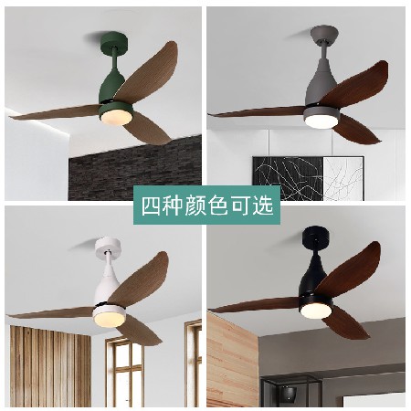 定制加工熱賣外銷LED仿原木風(fēng)扇燈 110V電扇燈跨境變頻遙控吊扇燈