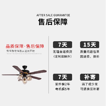 復(fù)古美式玻璃風(fēng)扇燈 鐵藝工業(yè)風(fēng)餐廳靜音智能吊扇燈變頻風(fēng)扇燈