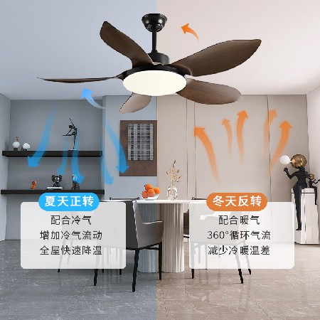 北歐大風(fēng)力客廳風(fēng)扇燈智能餐廳書房吊扇燈變頻遙控帶燈風(fēng)扇吊燈